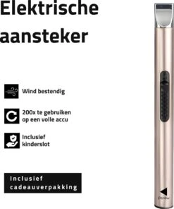 Oplaadbare Lange Elektrische Aansteker - Duurzame Plasma Aansteker - Inclusief Cadeauverpakking - BBQ - Kaarsen - Rose -Keuken BBQ 1003x1200