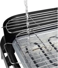 Princess 112250 Elektrische BBQ Met Zijplanken - BBQ - 40x25cm - Met En Zonder Statief Te Gebruiken - Met Zijplankjes - Ook Te Gebruiken Als Tafelgrill - 2200W -Keuken BBQ 1037x1200