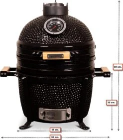 Patton Kamado 15" - Keramisch - Tafel Model - Premium Black - Medium - Zwart -Keuken BBQ 1055x1200