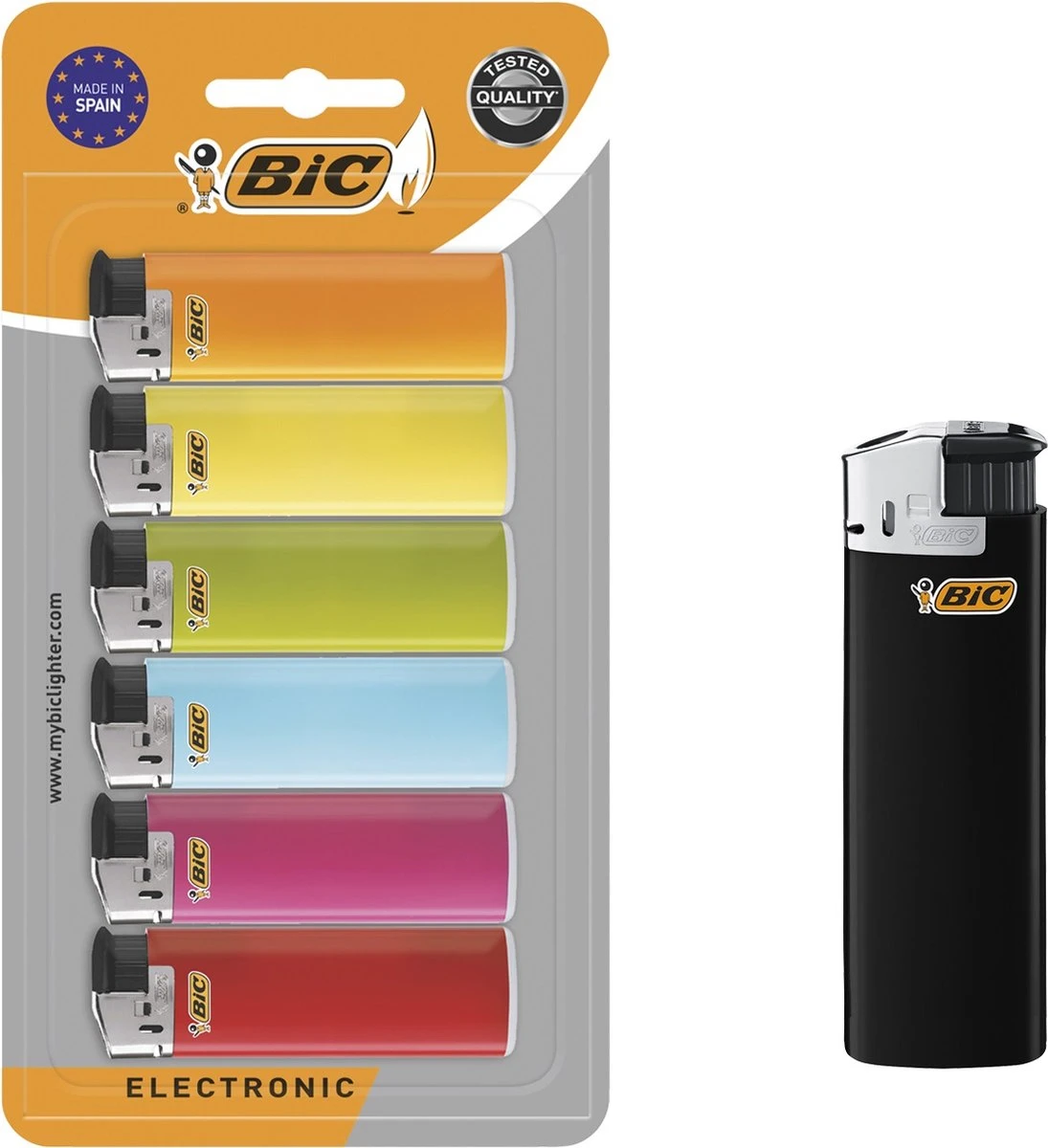 BIC Maxi J38 Elektronische Aanstekers - Verschillende Kleuren - Pak Van 6 Gasaanstekers 3 BIC Maxi J38 Elektronische Aanstekers - Verschillende Kleuren - Pak Van 6 Gasaanstekers