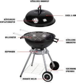 BBQ Collection Houtskoolbarbecue - Kogelbarbecue 45 X 60 Centimeter - Ronde Barbecue - Barbecue Op Wielen - Zwart - Metaal 27 BBQ Collection Houtskoolbarbecue - Kogelbarbecue 45 X 60 Centimeter - Ronde Barbecue - Barbecue Op Wielen - Zwart - Metaal -Keuken BBQ 1098x1200