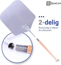 Qualux Pizzaschep Tweedelig – Pizzaschep Voor BBQ – Ophangbaar – Hout/rvs -Keuken BBQ 1139x1200