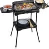 Princess 112250 Elektrische BBQ Met Zijplanken - BBQ - 40x25cm - Met En Zonder Statief Te Gebruiken - Met Zijplankjes - Ook Te Gebruiken Als Tafelgrill - 2200W -Keuken BBQ 1156x1200