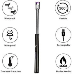 Le Cose USBurn-BBQ Aansteker-oplaadbare Aansteker Met Usb Kabel-Elektrische Plasma Aansteker-windbestendig En Buigzaam-zwart-USB-Lange Flexibele Aansteker -Keuken BBQ 1163x1200 2