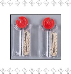 Merkloos EPIN | 2 Stuks | Vuursteen Dispenser | Voor Onder Andere Zippo | 12 Vuursteentjes | 2 Lonten