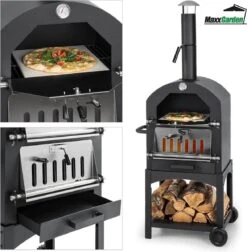 MaxxGarden Pizza Oven - Smoker Barbecue Op Hout, Houtskool Of Pellets - 45 X 65 X 158cm -Keuken BBQ 1175x1200 2