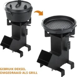 Dutch Mountains Gietijzeren Pannenset 7-delig - Dutch Oven – Braadpan - Grillpan - Hapjespan - Kookset In Houten Transportkist - Deksellifter - Brander -Keuken BBQ 1185x1200 3