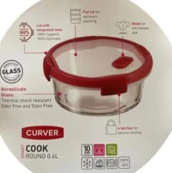 Curver Ovenschaal Klein - 1 Persoon - Ovenschaal Rond - Ovenschaal Met Deksel - Borosilicaat Glas - Breukvast -Keuken BBQ 1195x1200 4