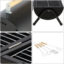 MaxxGarden BBQ - Houtskool Barbecue - Smoker Barbecue - Grilloppervlak (LxB) 38 X 52 Cm - Met Dubbel Grill Vlak - Zwart -Keuken BBQ 1196x1200 1