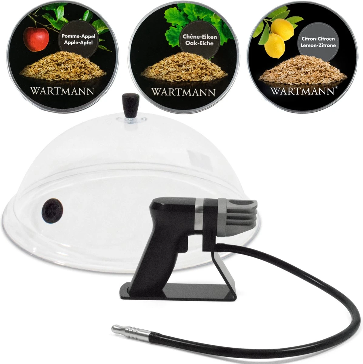 Wartmann 1907SK - Rookpistool Deluxe Pakket - Smoking Gun - Stolp - 3 Smaken Rookmot - Koud Roken - Foodsmoker - Cold Smoke - Rookapparaat - Eik, Appel En Citroen - Mat Zwart 2 Wartmann 1907SK - Rookpistool Deluxe Pakket - Smoking Gun - Stolp - 3 Smaken Rookmot - Koud Roken - Foodsmoker - Cold Smoke - Rookapparaat - Eik, Appel En Citroen - Mat Zwart
