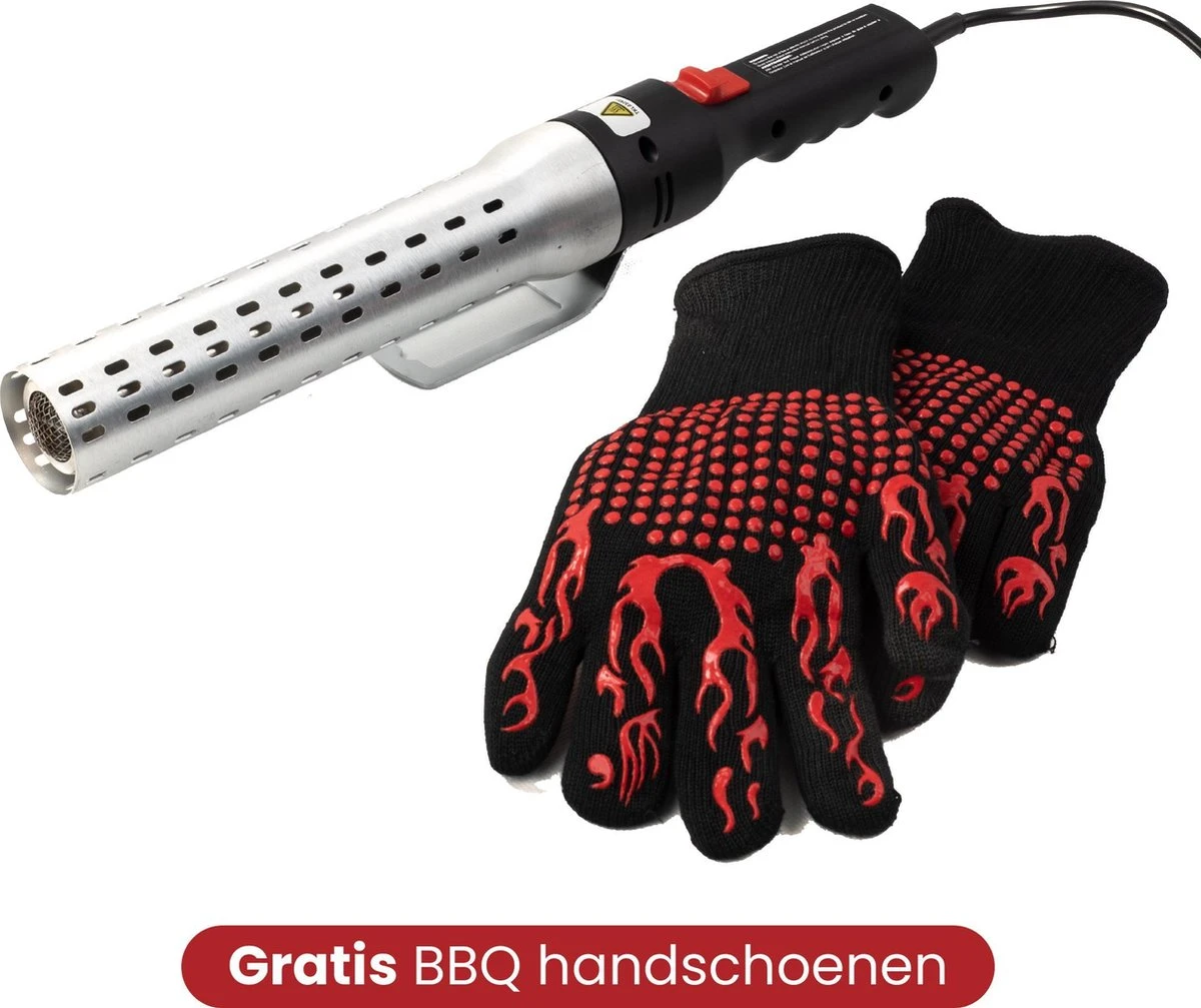 Bbq Aansteker Electrisch - Looftlighter - Bbq Starter - Bbq Accesoires - One Minute Lighter - Incl. Bbq Handschoenen - ®Stane 3 Bbq Aansteker Electrisch - Looftlighter - Bbq Starter - Bbq Accesoires - One Minute Lighter - Incl. Bbq Handschoenen - ®Stane
