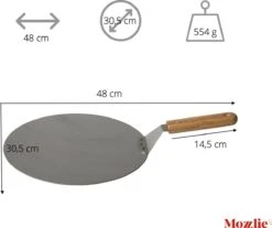 Pizzaschep 30 Cm Voor Oven Of BBQ - Rond - RVS - Met Houten Handvat -Keuken BBQ 1200x1007