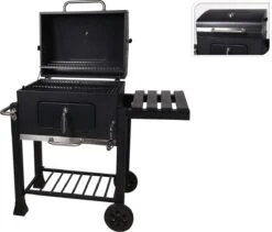 Houtskool BBQ Op Wielen + Tafel | Mat Zwart - X86000060 -Keuken BBQ 1200x1027