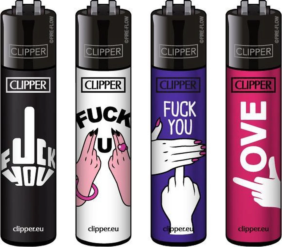Clipper Classic Aansteker - F*ck You | 4 Stuks 3 Clipper Classic Aansteker - F*ck You | 4 Stuks