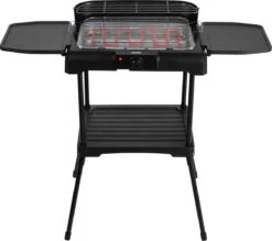 Princess 112250 Elektrische BBQ Met Zijplanken - BBQ - 40x25cm - Met En Zonder Statief Te Gebruiken - Met Zijplankjes - Ook Te Gebruiken Als Tafelgrill - 2200W -Keuken BBQ 1200x1065