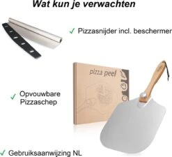 Pizzaschep – Inclusief Pizzasnijder – Opvouwbaar – Pizzaspatel – Pizza Schep – Taartschep – 30cm - Qwality 12 Pizzaschep – Inclusief Pizzasnijder – Opvouwbaar – Pizzaspatel – Pizza Schep – Taartschep – 30cm - Qwality -Keuken BBQ 1200x1095