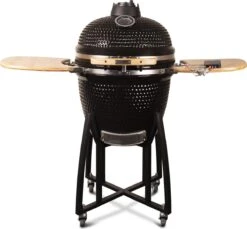 Patton - Kamado 21" - Premium Black - Keramische Barbecue - Incl. Bluetooth Kerntemperatuurmeter - LED Verlichting - Large - Compleet - Zwart -Keuken BBQ 1200x1111