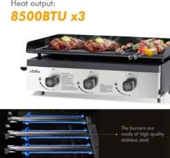 Bighorn Plancha Grill - Gasbarbecue – Tabletop – Draagbaar – 3 Branders 20 Bighorn Plancha Grill - Gasbarbecue – Tabletop – Draagbaar – 3 Branders -Keuken BBQ 1200x1118 1