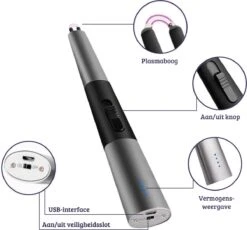 Allkinds Lange Elektrische Plasma Aansteker - USB Oplaadbaar - Vlamloze Elektrische Aansteker Voor Keuken, Kaars, BBQ Of Openhaard - Zwart - In- En Outdoor - Chique Design -Keuken BBQ 1200x1118 2