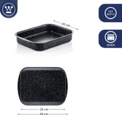 Westinghouse Ovenschaal Braadslede - Ø 25 Cm - Zwart Marmer - Kerstdiner -Keuken BBQ 1200x1126 1