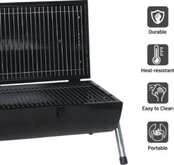 MaxxGarden BBQ - Houtskool Barbecue - Smoker Barbecue - Grilloppervlak (LxB) 38 X 52 Cm - Met Dubbel Grill Vlak - Zwart -Keuken BBQ 1200x1132