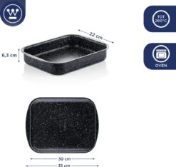 Westinghouse Ovenschaal Braadslede - Ø 30 Cm - Zwart Marmer -Keuken BBQ 1200x1135 2