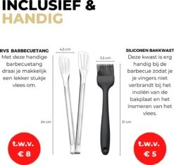 Ozocozy BBQ-ONE Houtskool Tafelbarbecue - Ø30 Cm- Zwart - Incl. Draagtas, Siliconen Bakkwast En RVS-Barbecuetang -Keuken BBQ 1200x1141