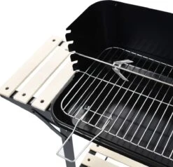 Verrijdbare Barbecue – Houtskool/Briketten - Verstelbare Grillplaat – Houten Tafel – Winscherm – Gewicht 5.9kg -Keuken BBQ 1200x1158