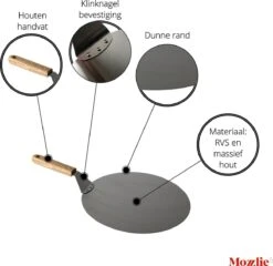 Pizzaschep 30 Cm Voor Oven Of BBQ - Rond - RVS - Met Houten Handvat -Keuken BBQ 1200x1168 1