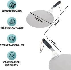 Nowad Pizzaschep RVS Rond - 30,5 Cm - PVC Handvat 17 Nowad Pizzaschep RVS Rond - 30,5 Cm - PVC Handvat -Keuken BBQ 1200x1179 1