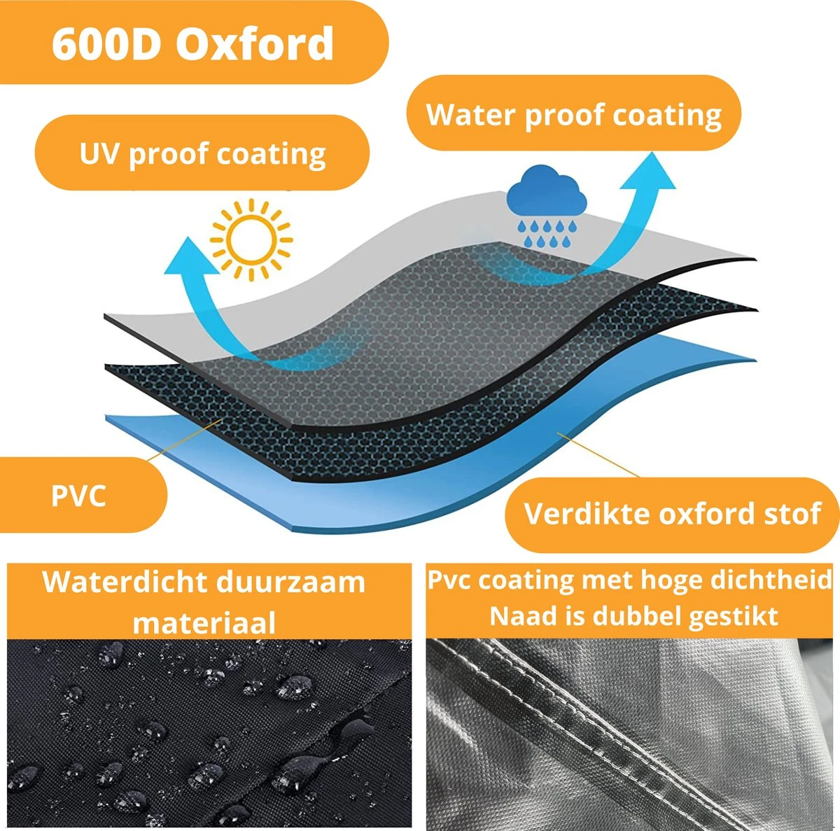 Ronde Waterdichte BBQ Hoes - Barbecue Accessoires - 57 Cm Diameter - 92 Cm Hoog 5 Ronde Waterdichte BBQ Hoes - Barbecue Accessoires - 57 Cm Diameter - 92 Cm Hoog - Afbeelding 3