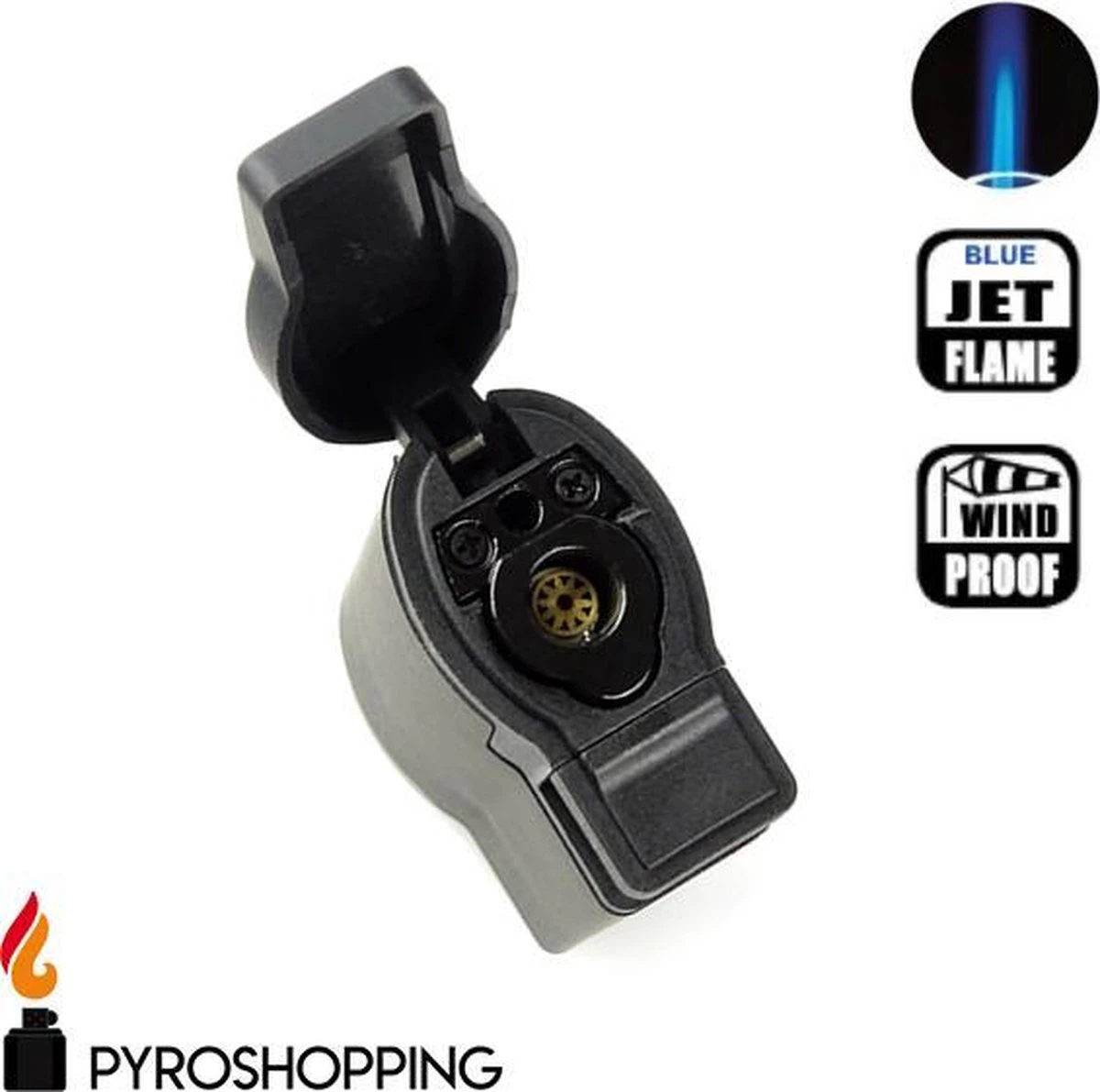 Pyroshopping Blackline Stormaansteker Rubber Hervulbare Gasaansteker Zwart 6 Pyroshopping Blackline Stormaansteker Rubber Hervulbare Gasaansteker Zwart - Afbeelding 4