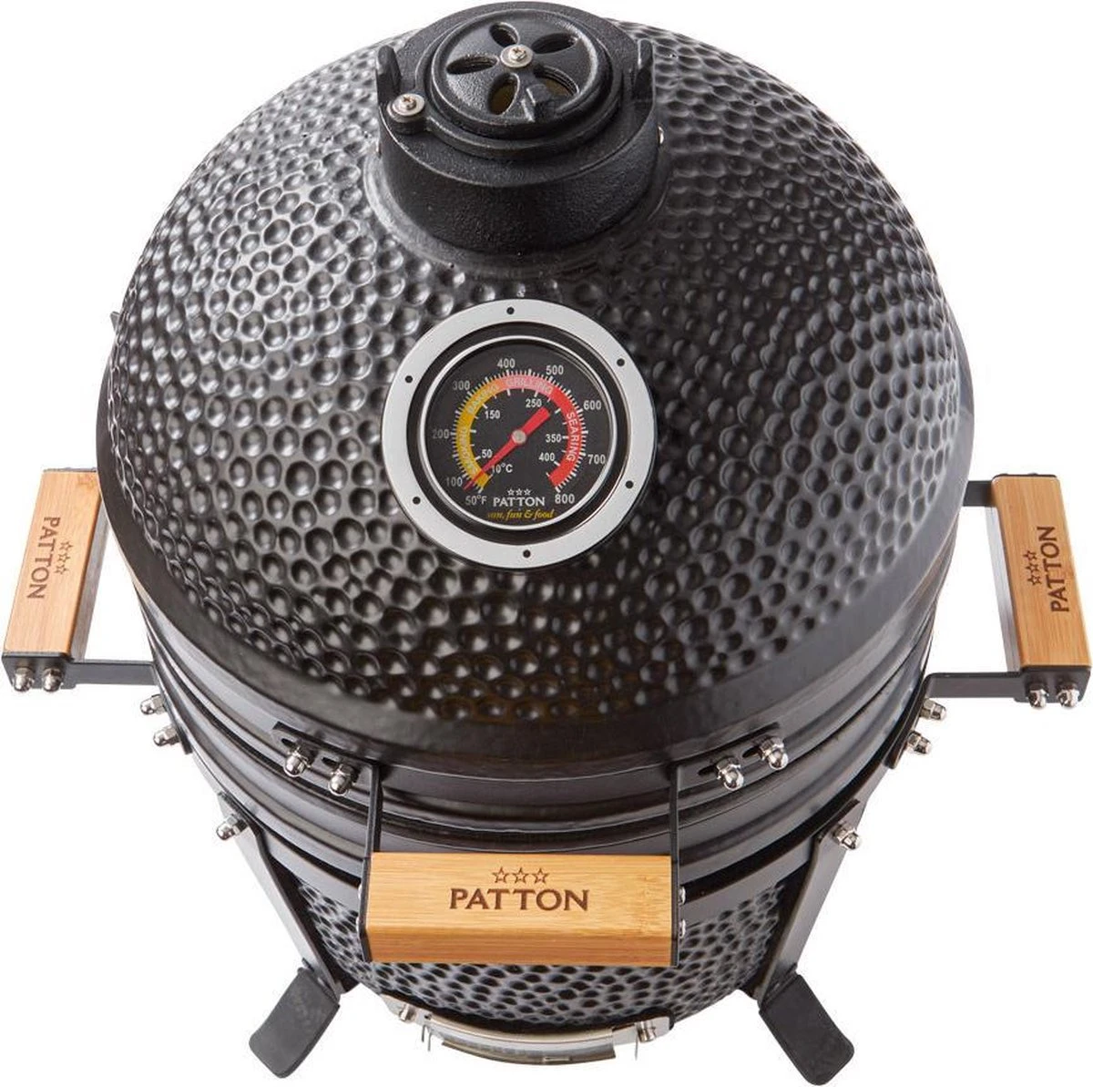 Patton Kamado 15" - Tafel Model - Keramische Barbecue - Premium Black - Medium - Compleet - Mat Zwart 4 Patton Kamado 15" - Tafel Model - Keramische Barbecue - Premium Black - Medium - Compleet - Mat Zwart - Afbeelding 2