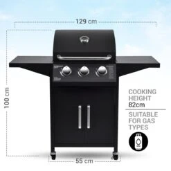 MaxxGarden Gas Barbecue - 3 Branders - Incl. Gratis BBQ Set -Keuken BBQ 1200x1200 1