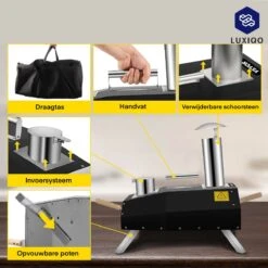 Vevor® Pizza Oven - Professionele Pizza Oven - Buitenkeuken - Pizza Gourmet - Barbecue - RVS - Tot 600°C - Met Draagtas -Keuken BBQ 1200x1200 111