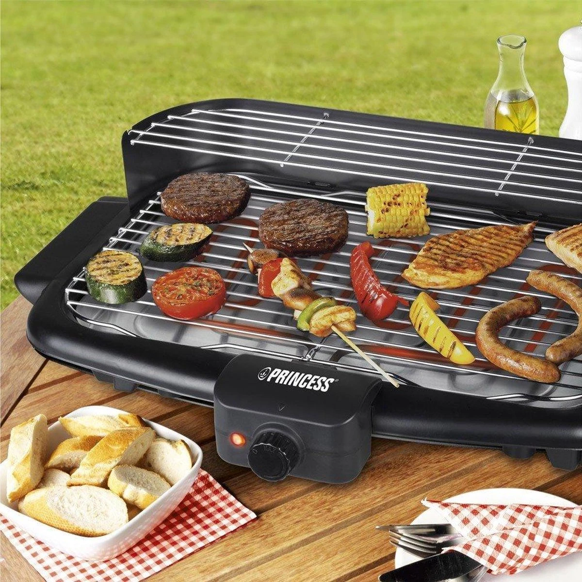 Princess 112247 Elektrische Barbecue – BBQ - Met En Zonder Statief Te Gebruiken - 47x28cm - 2000W 5 Princess 112247 Elektrische Barbecue – BBQ - Met En Zonder Statief Te Gebruiken - 47x28cm - 2000W - Afbeelding 3
