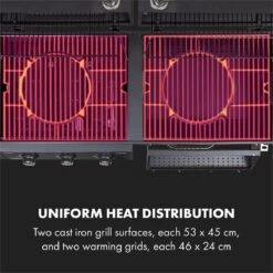 Klarstein Kingsville Double Barbecue - Houtskool- En Gasbarbecue - Smoker BBQ - Inclusief Deksels En Thermometer - Met 2 Roosters - Zwart 21 Klarstein Kingsville Double Barbecue - Houtskool- En Gasbarbecue - Smoker BBQ - Inclusief Deksels En Thermometer - Met 2 Roosters - Zwart -Keuken BBQ 1200x1200 182