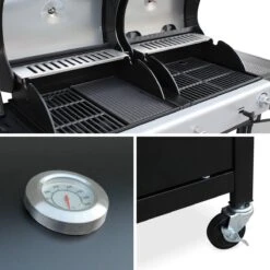 Alice's Garden Houtskool Barbecue - Grilloppervlak (LxB) 41 X 44 Cm - Gas En Houtskool - 3 Branders - Marsac Zwart -Keuken BBQ 1200x1200 227