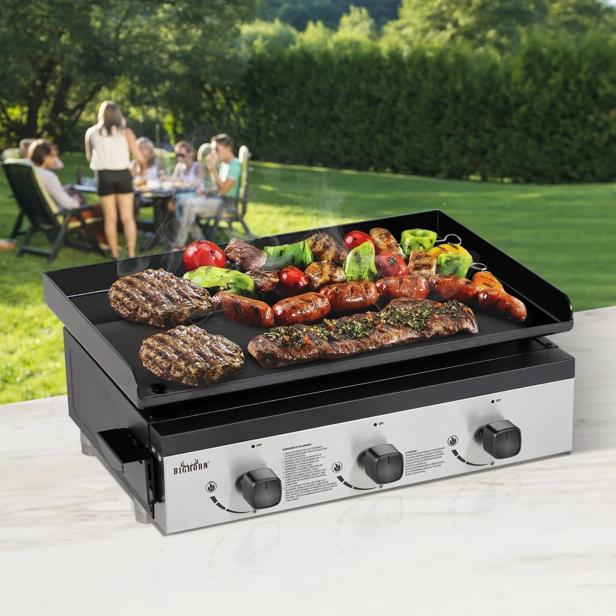 Bighorn Plancha Grill - Gasbarbecue – Tabletop – Draagbaar – 3 Branders 6 Bighorn Plancha Grill - Gasbarbecue – Tabletop – Draagbaar – 3 Branders - Afbeelding 4