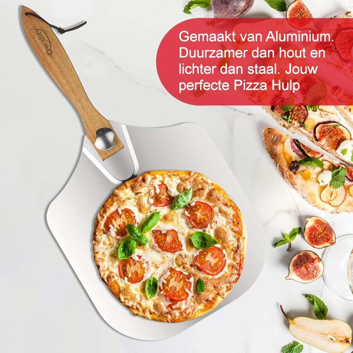Pizzaschep – Inclusief Pizzasnijder – Opvouwbaar – Pizzaspatel – Pizza Schep – Taartschep – 30cm - Qwality 6 Pizzaschep – Inclusief Pizzasnijder – Opvouwbaar – Pizzaspatel – Pizza Schep – Taartschep – 30cm - Qwality - Afbeelding 4