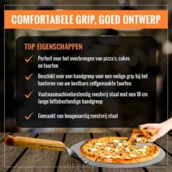 Inpro Pizzaschep RVS - Rond - Voor BBQ En Oven - Pizzaspatel - Taartschep - Houten Handvat - BBQ Gereedschap - Keukengerei - 30 Cm Diameter - Spatel -Keuken BBQ 1200x1200 313