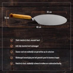 Inpro Pizzaschep RVS - Rond - Voor BBQ En Oven - Pizzaspatel - Taartschep - Houten Handvat - BBQ Gereedschap - Keukengerei - 30 Cm Diameter - Spatel -Keuken BBQ 1200x1200 315