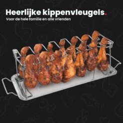 GrillX Kippenvleugelhouder - Kiphouder Voor BBQ & Oven - RVS - BBQ Accesoires -Keuken BBQ 1200x1200 325