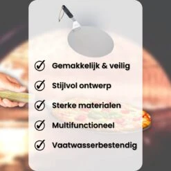 Nowad Pizzaschep RVS Rond - 30,5 Cm - PVC Handvat 12 Nowad Pizzaschep RVS Rond - 30,5 Cm - PVC Handvat -Keuken BBQ 1200x1200 332