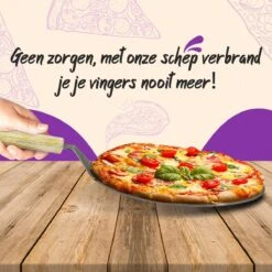Nowad Pizzaschep RVS Rond Voor BBQ En Oven - 30,5 Cm - Pizzaspatel - Taartschep - Houten Handvat - Ophangbaar - Rond - Vaatwasbestendig - Keukenaccessoires -Keuken BBQ 1200x1200 347