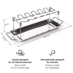 Blumtal BBQ Rek - Robuuste Roestvrijstalen Kippenpoot Rek - Voor 12 Poten - Kippengrillstandaard - Vaatwasmachinebestendig 15 Blumtal BBQ Rek - Robuuste Roestvrijstalen Kippenpoot Rek - Voor 12 Poten - Kippengrillstandaard - Vaatwasmachinebestendig -Keuken BBQ 1200x1200 391