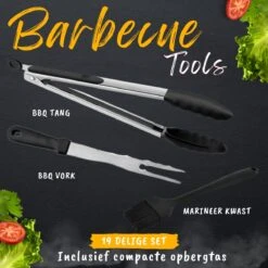 BBQ Gereedschapset - Opbergtas - BBQ Accessoires - BBQ Tang - BBQ Set - BBQ Borstel - BBQ Gereedschap - Roestvrij Staal -Keuken BBQ 1200x1200 393