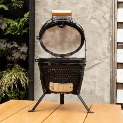 BluMill Kamado BBQ Egg - Kamado 13 Inch - Incl. Vlees Thermometer - Houtskoolbarbecues - Zwart - Ø 27cm -Keuken BBQ 1200x1200 45