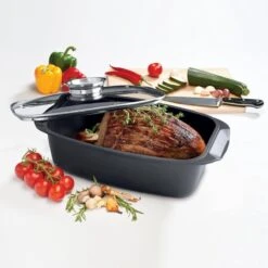 Alpina - Braadslede - Braadpan - Met Glazen Deksel - Aromaknop - 5,5 Liter - Zwart -Keuken BBQ 1200x1200 612