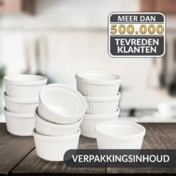 Chefarone Mini Ronde Ovenschalen - Mini Vormpjes Set Van 10 - Bakvormen Keramiek 200 ML - Crème Brulée Schaaltje - Wit 19 Chefarone Mini Ronde Ovenschalen - Mini Vormpjes Set Van 10 - Bakvormen Keramiek 200 ML - Crème Brulée Schaaltje - Wit -Keuken BBQ 1200x1200 627